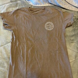 Small Puppie Love Gray/brown graphic tee with sunflowers